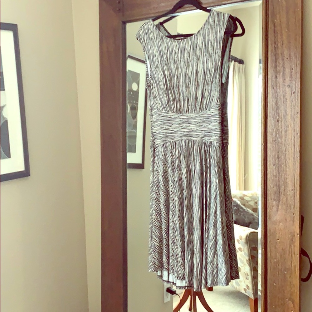 Black and white striped dress